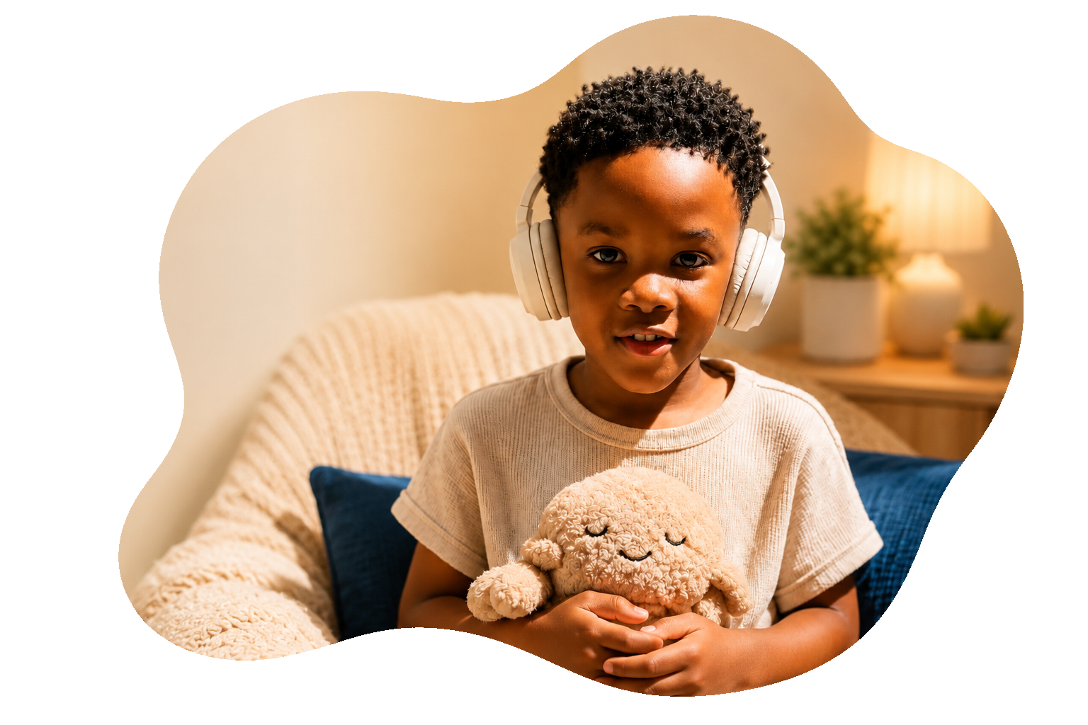 A child listening to their Geedlee story